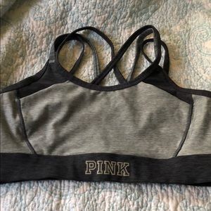 NWOT Pink strappy sports bra size L